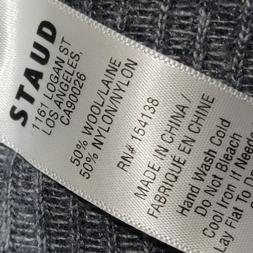 STAUD Ramona Ribbed Wool Blend Midi Dress Grey Charcoal Size Large NWT - Picture 7 of 11